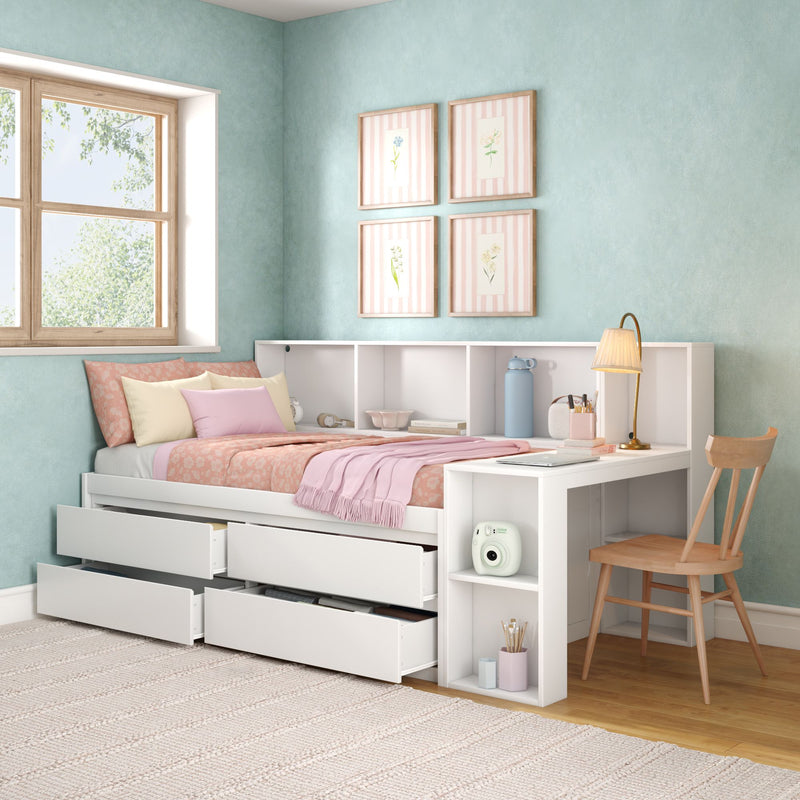 Jack Twin Captain’s Bed With Bookcase & Desk