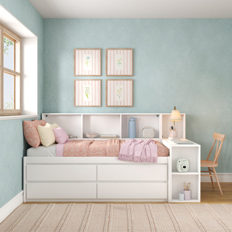 Jack Twin Captain’s Bed With Bookcase & Desk