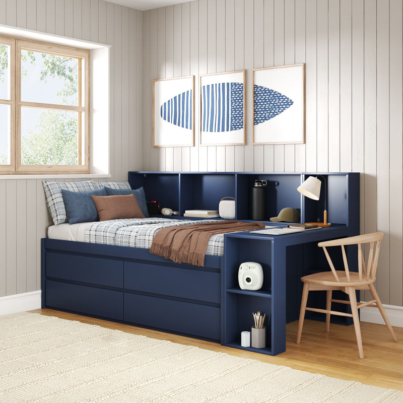 Jack Twin Captain’s Bed With Bookcase & Desk