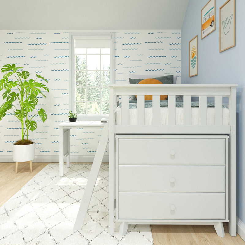 Twin Low Loft Bed With Desk & Dressers