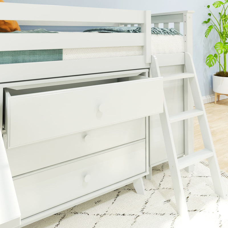 Twin Low Loft Bed With Desk & Dressers