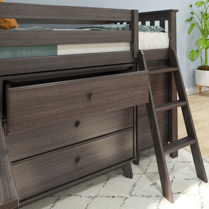 Twin Low Loft Bed With Desk & Dressers