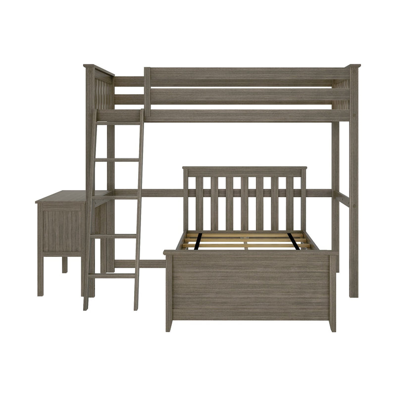 Twin Over Twin L-Shaped Bunk Bed With Desk