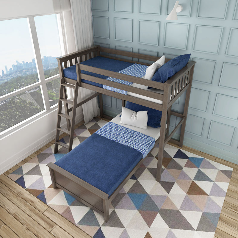 Twin Over Twin L-Shaped Bunk Bed