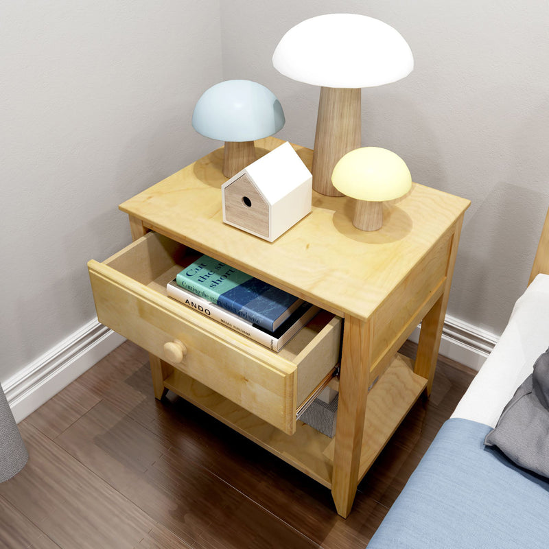 Nightstand with Drawer and Shelf
