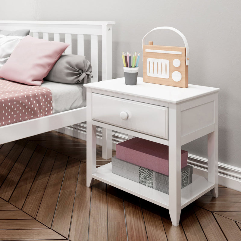 Nightstand with Drawer and Shelf
