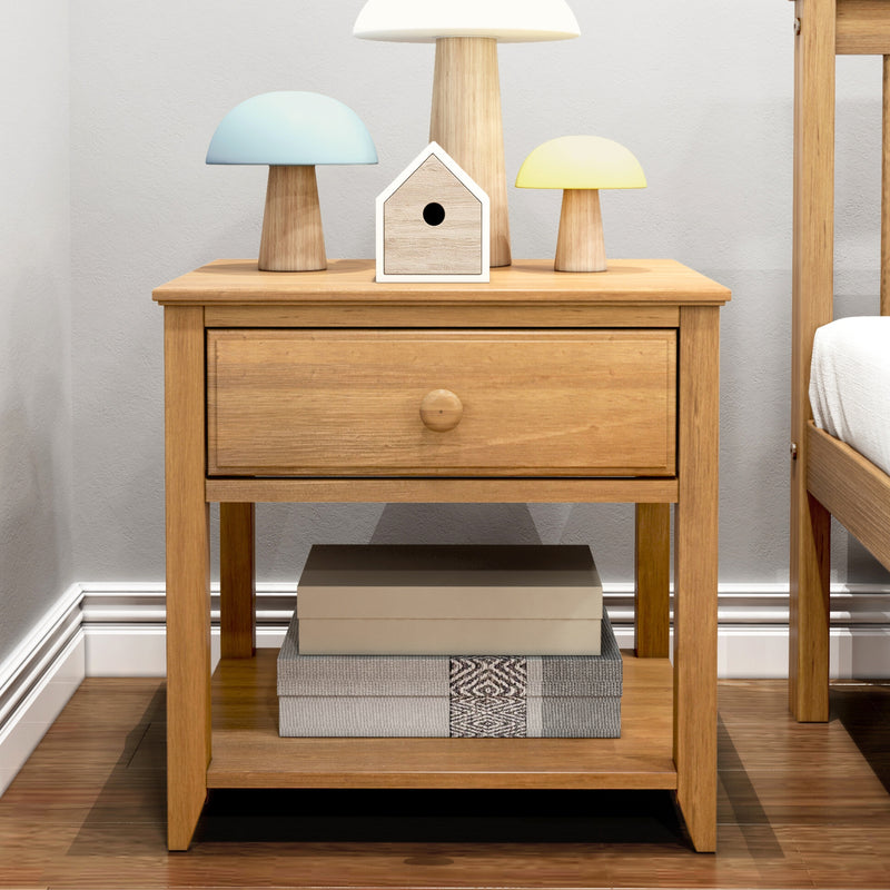 Nightstand with Drawer and Shelf