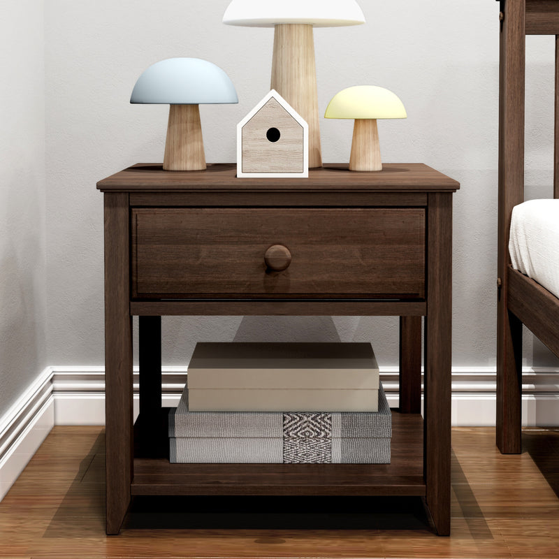 Nightstand with Drawer and Shelf