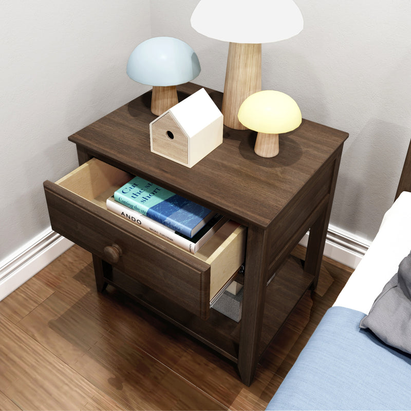 Nightstand with Drawer and Shelf
