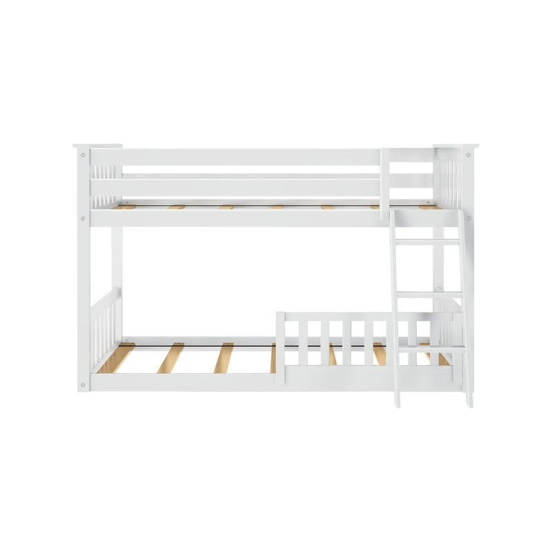 Twin Over Twin Low Bunk With Guardrails