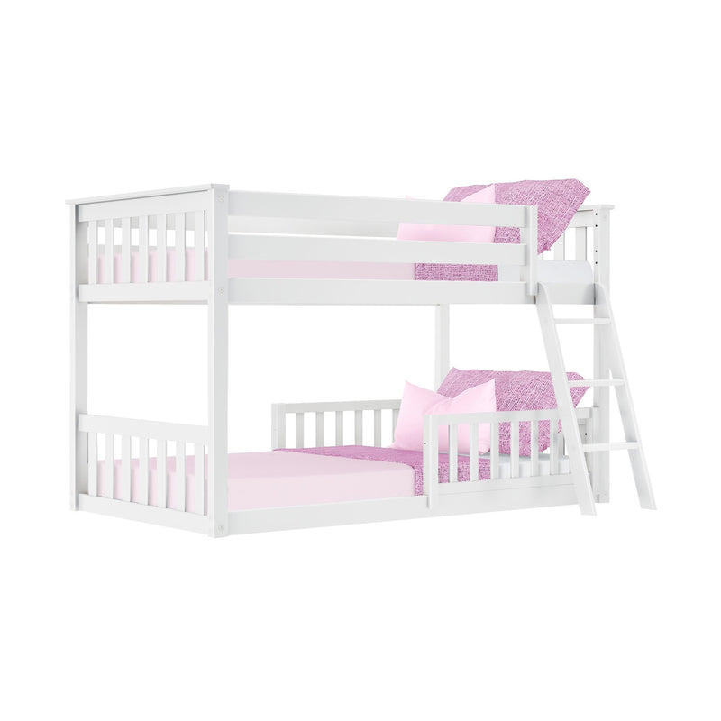 Twin Over Twin Low Bunk With Guardrails