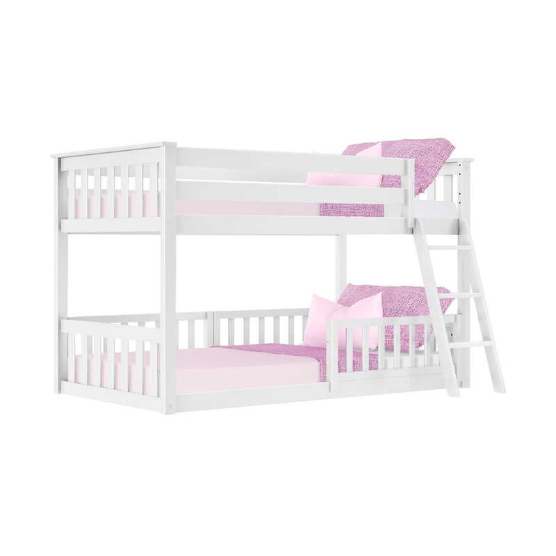 Twin Over Twin Low Bunk With Guardrails