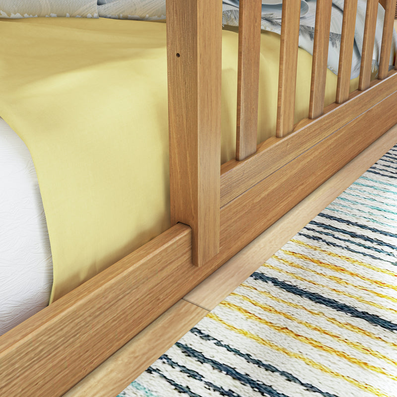 Twin Over Twin Low Bunk With Guardrails