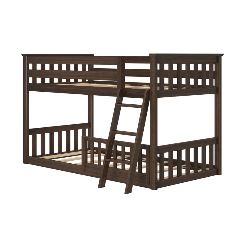 Twin Over Twin Low Bunk With Guardrails