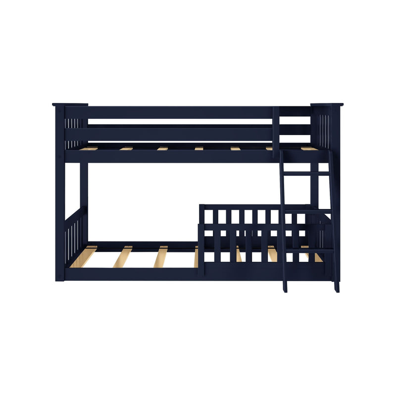 Twin Over Twin Low Bunk With Guardrails
