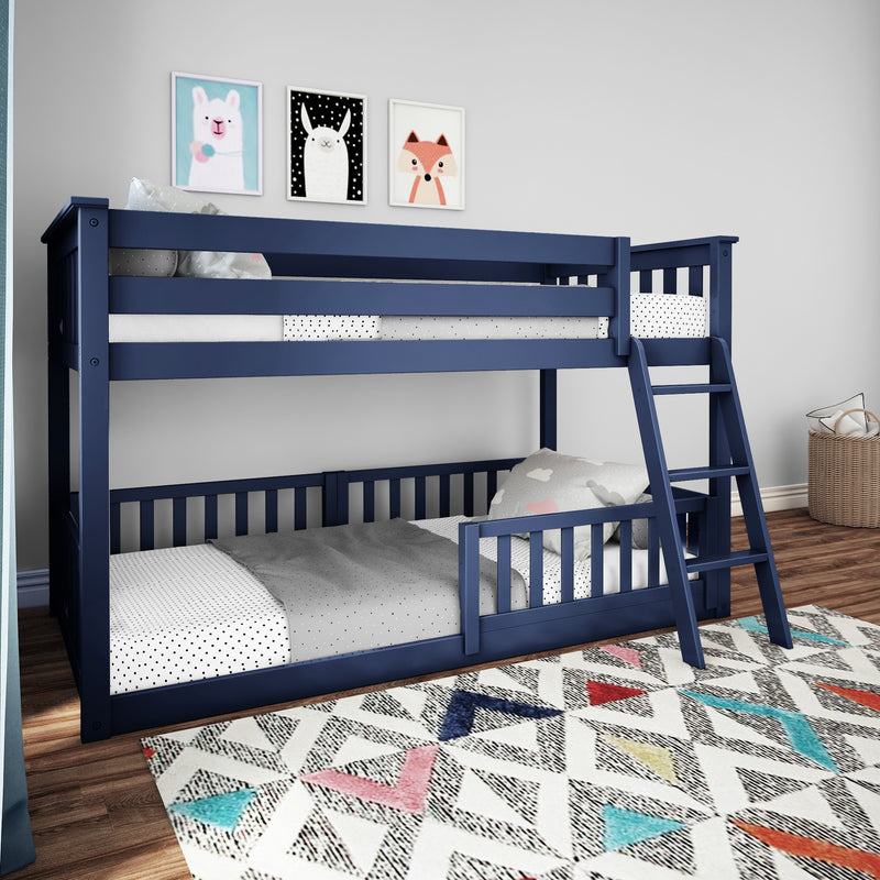 Twin Over Twin Low Bunk With Guardrails