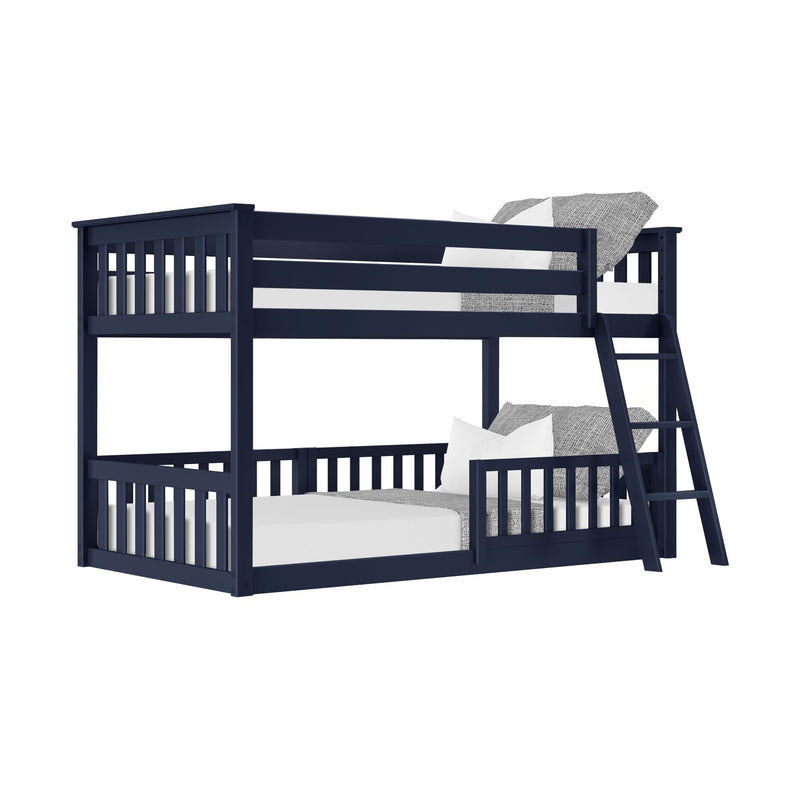 Twin Over Twin Low Bunk With Guardrails