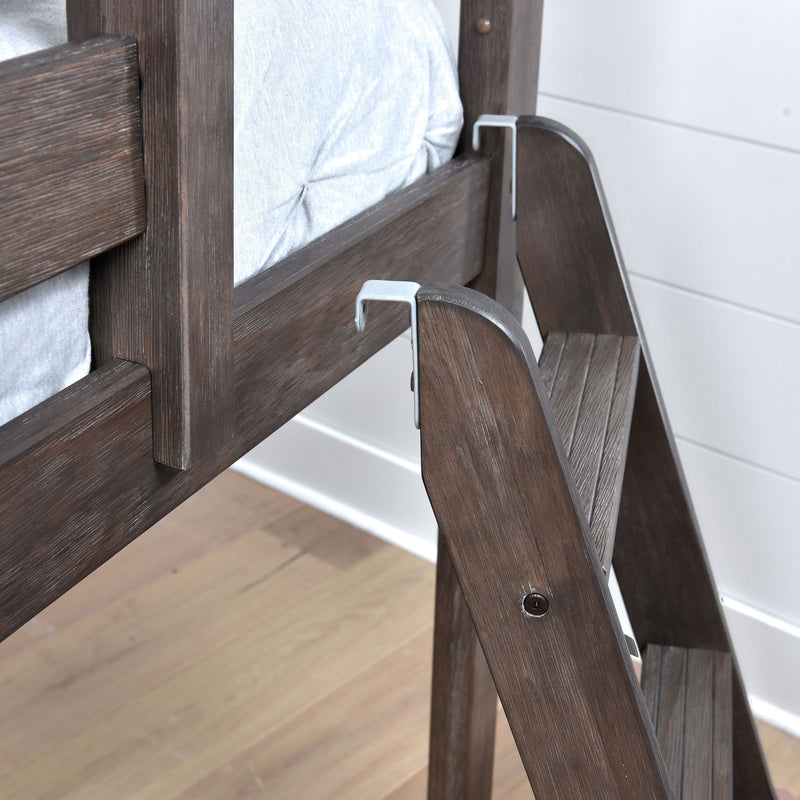 Twin Over Twin Low Bunk Bed With Curtain