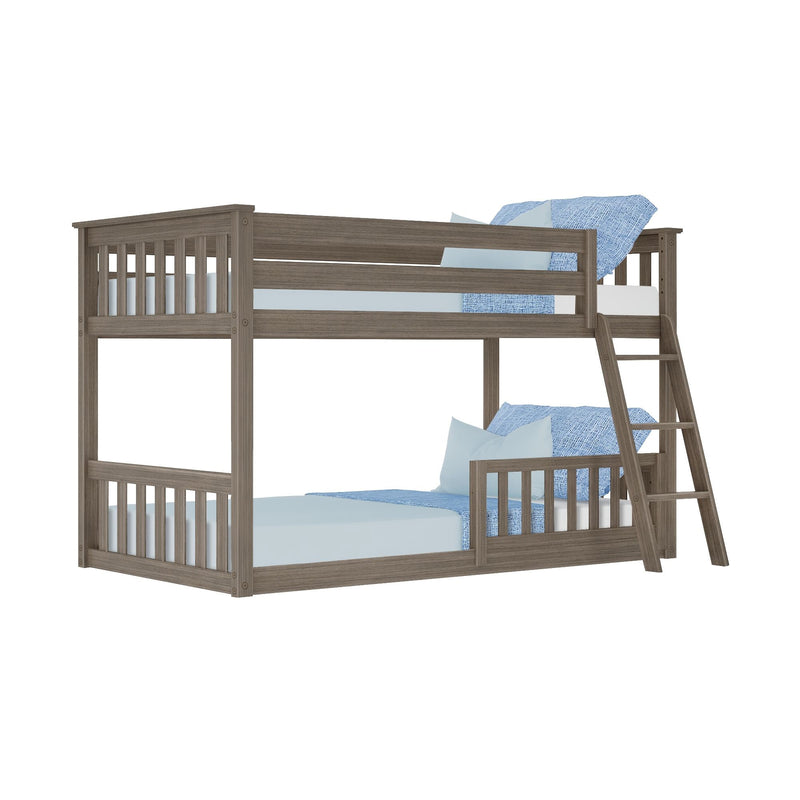 Twin Over Twin Low Bunk With Guardrails