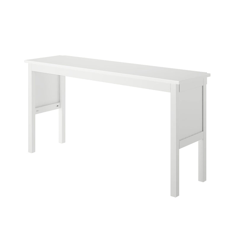 White wooden fireplace mantel shelf and surround with simple farmhouse-style top ledge and legs, primed finish for living room or entryway