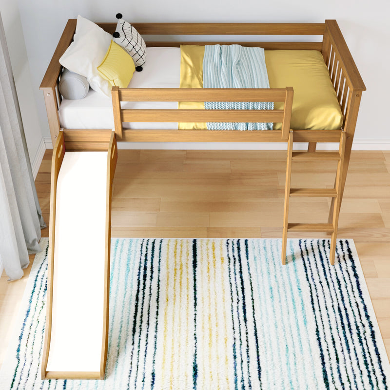 Twin Low Loft Bed With Slide