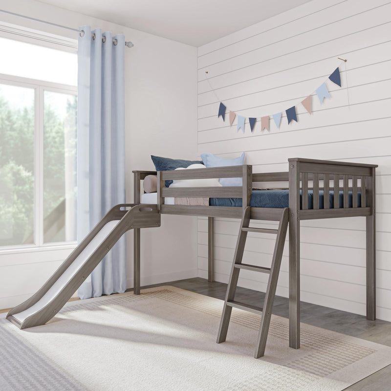 Twin Low Loft Bed With Slide