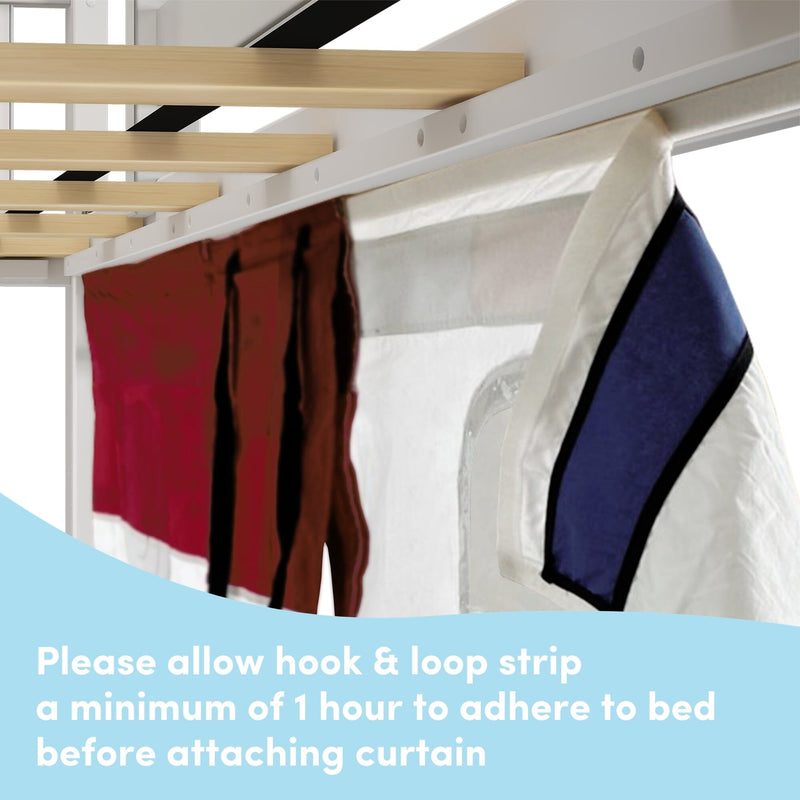Twin Low Loft Bed with Slide & Firetruck Curtain