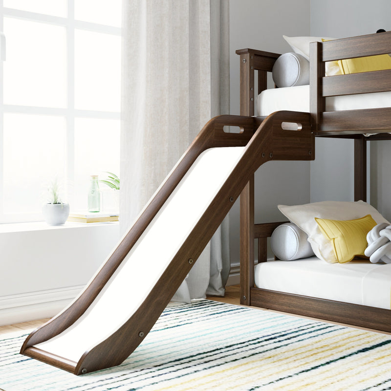 Twin Over Twin Low Bunk Bed With Slide