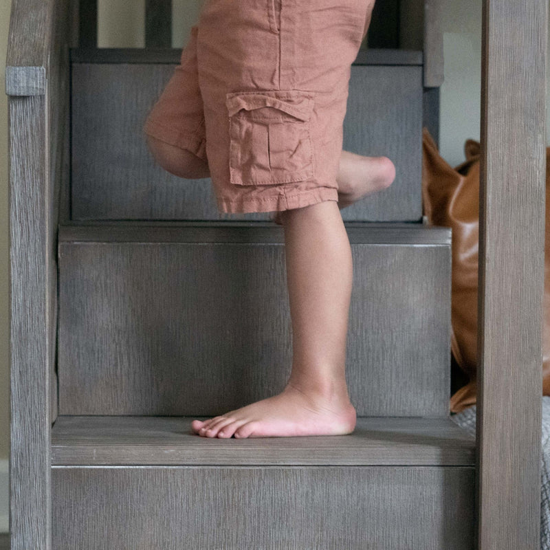 Twin Over Twin Low Bunk Bed With Stairs