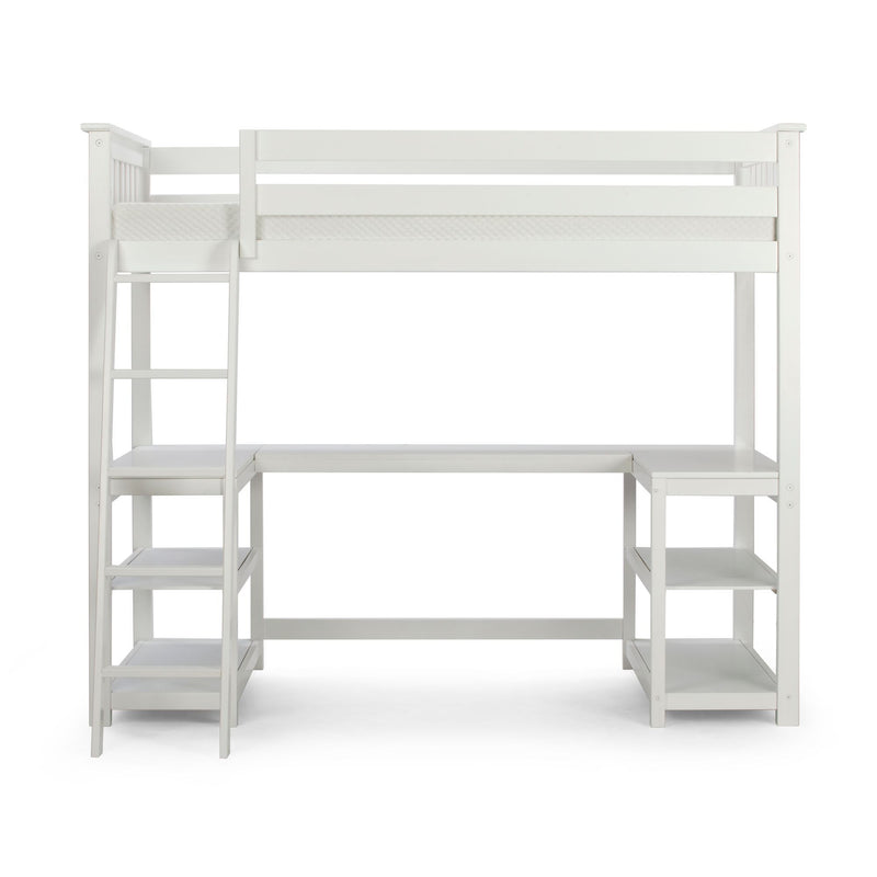 Twin Loft Bed With Wraparound Desk & Shelves