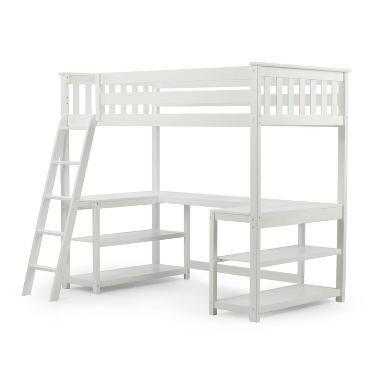 Twin Loft Bed With Wraparound Desk & Shelves