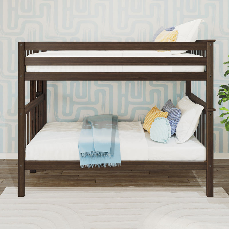 Twin Over Twin Bunk Bed With Ladder on End