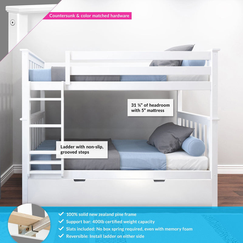 Twin Over Twin Bunk Bed With Trundle