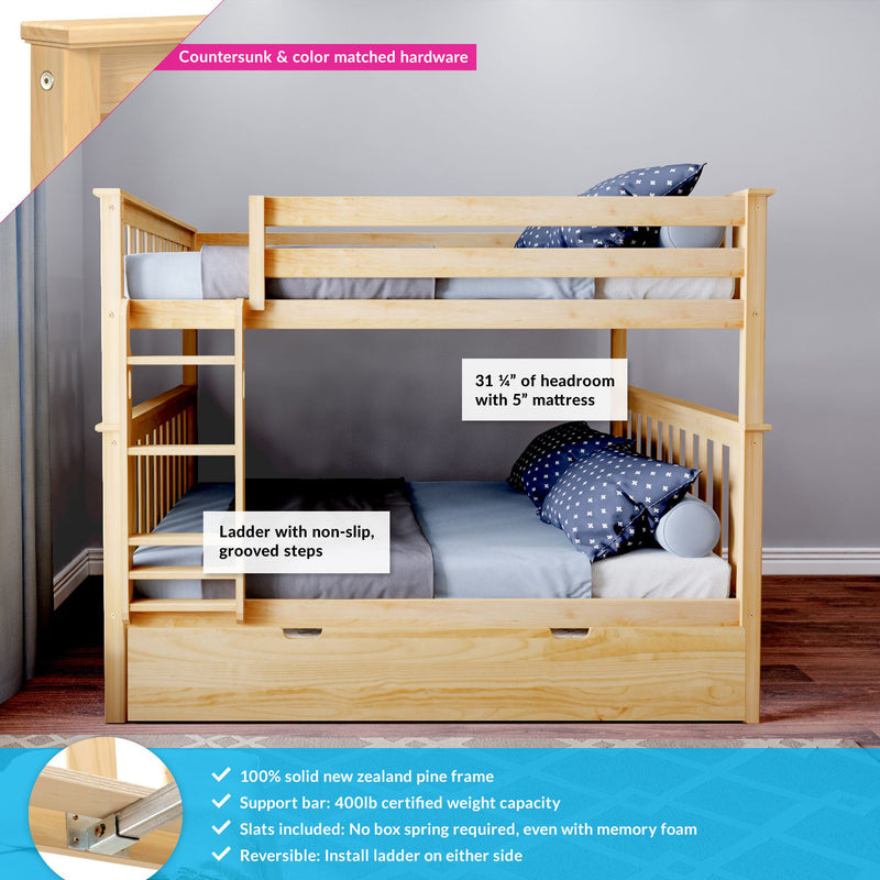 Full Over Full Bunk Bed With Trundle