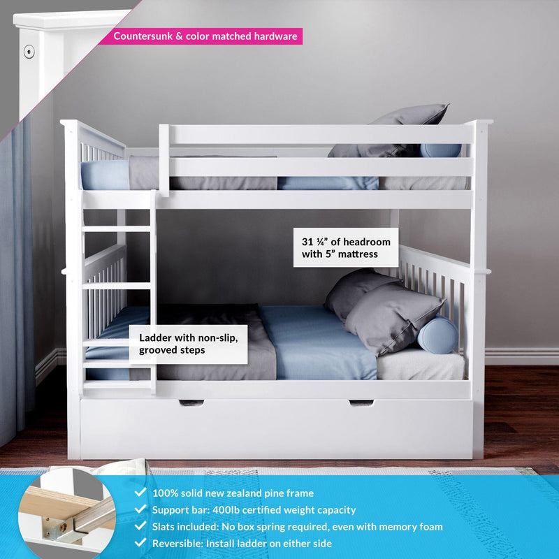 Full Over Full Bunk Bed With Trundle