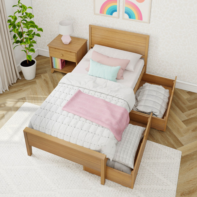Twin Panel Bed With Storage Drawers