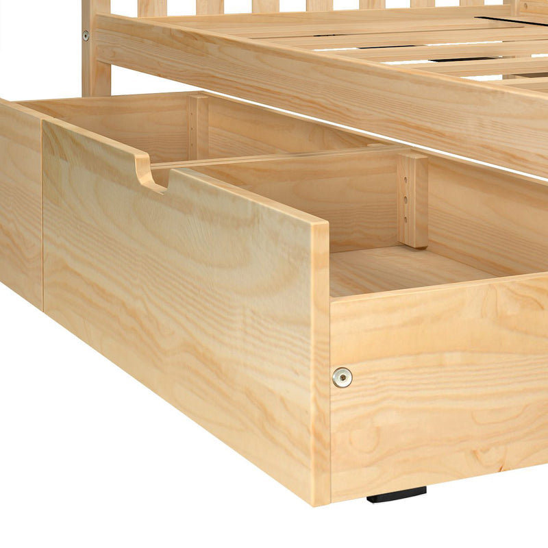 Twin Over Twin Bunk Bed With Storage Drawers