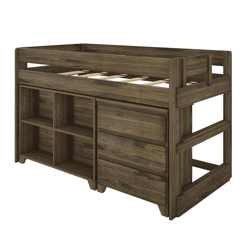 Modern Farmhouse Twin Low Loft Bed With Storage