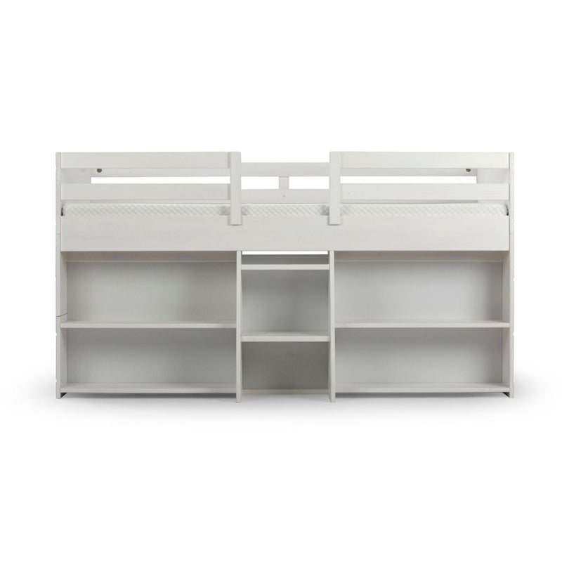 Modern Farmhouse Twin Low Loft Bed With Bookcases