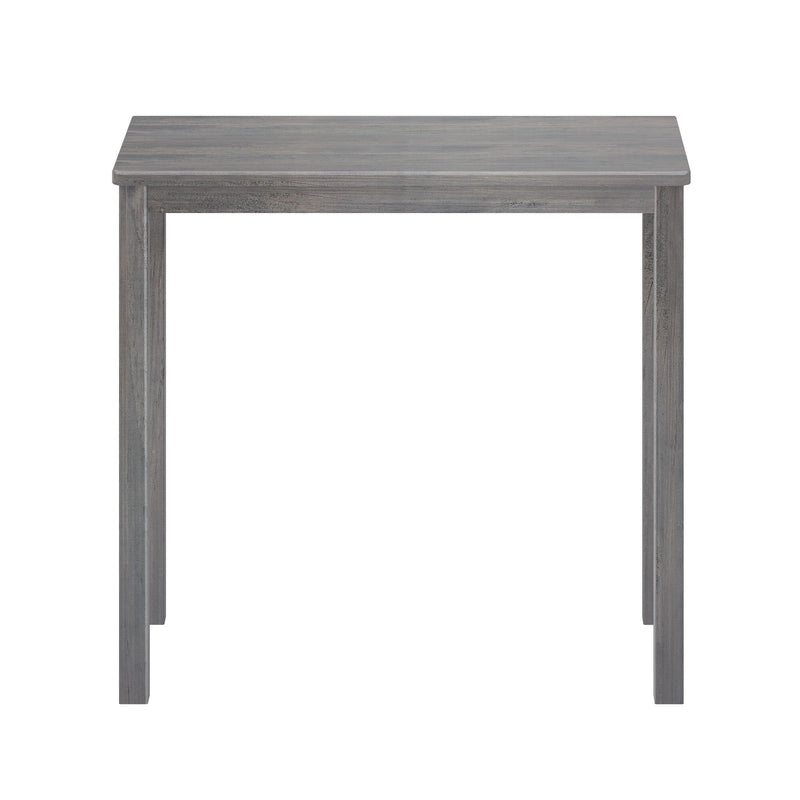 Gray weathered wood rectangular side table with straight legs — modern rustic console table for entryway or living room