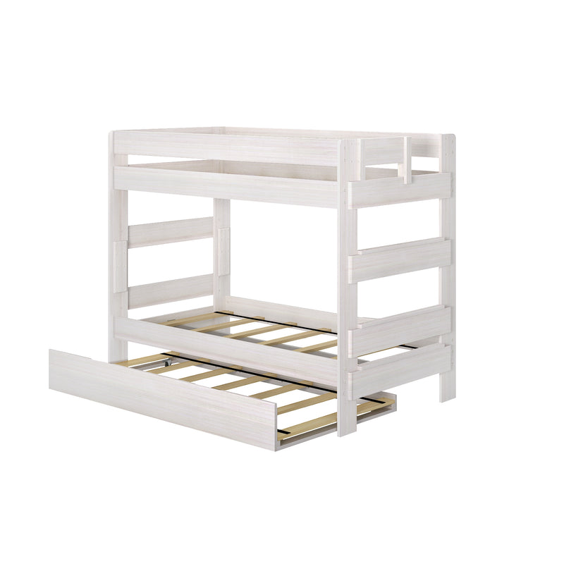 Modern Farmhouse Twin Over Twin Bunk Bed With Trundle