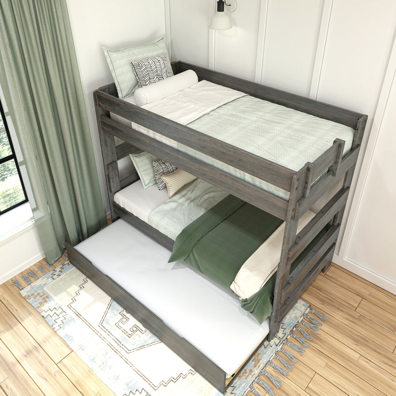 Modern Farmhouse Twin Over Twin Bunk Bed With Trundle
