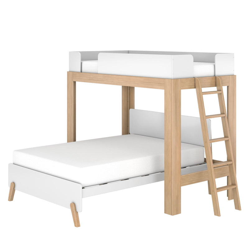 Mid-Century Modern Twin Over Full L-Shaped Bunk Bed