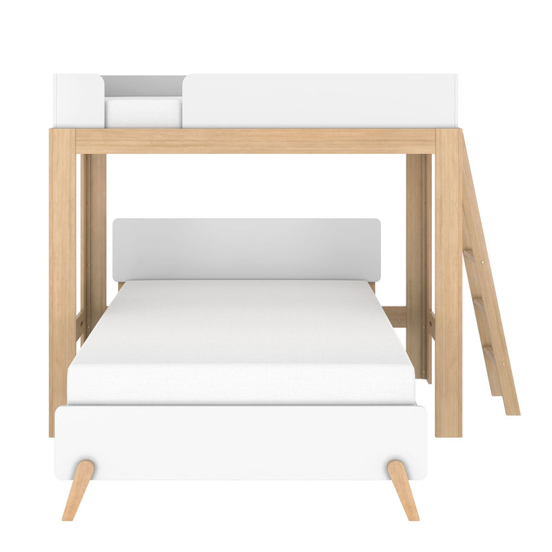 Mid-Century Modern Twin Over Full L-Shaped Bunk Bed