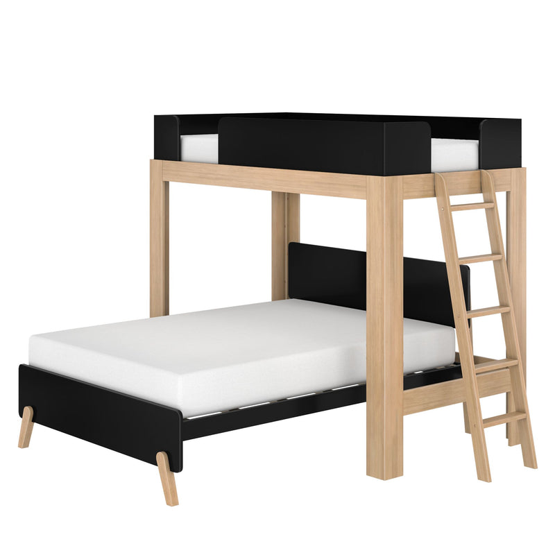 Mid-Century Modern Twin Over Full L-Shaped Bunk Bed