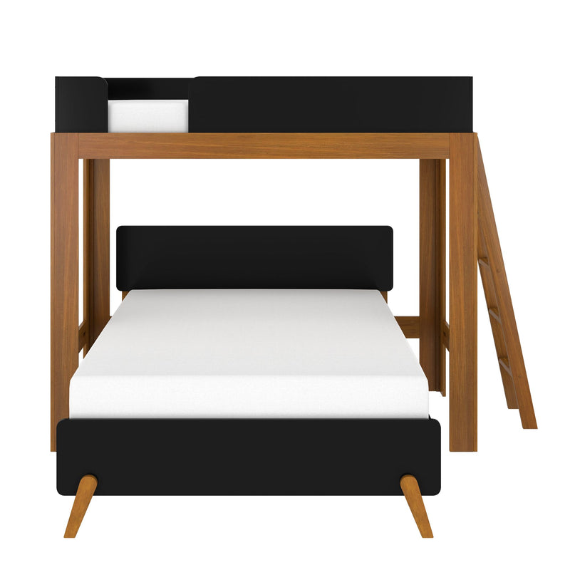 Mid-Century Modern Twin Over Full L-Shaped Bunk Bed