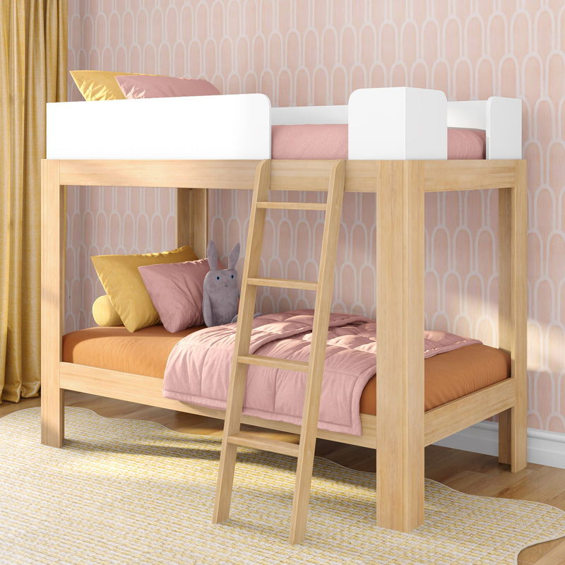Mid-Century Modern Twin Over Twin Bunk Bed