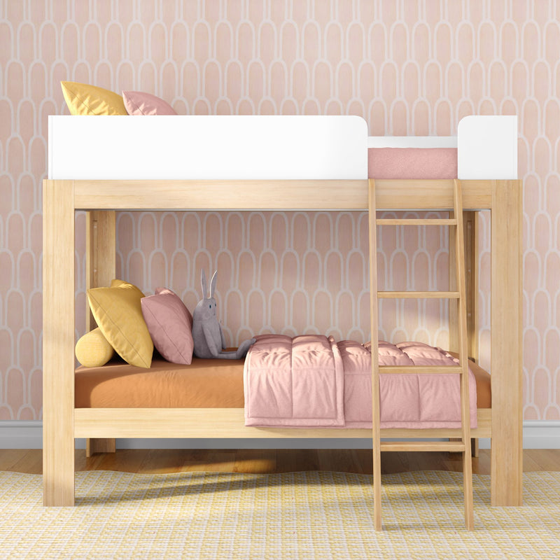 Mid-Century Modern Twin Over Twin Bunk Bed