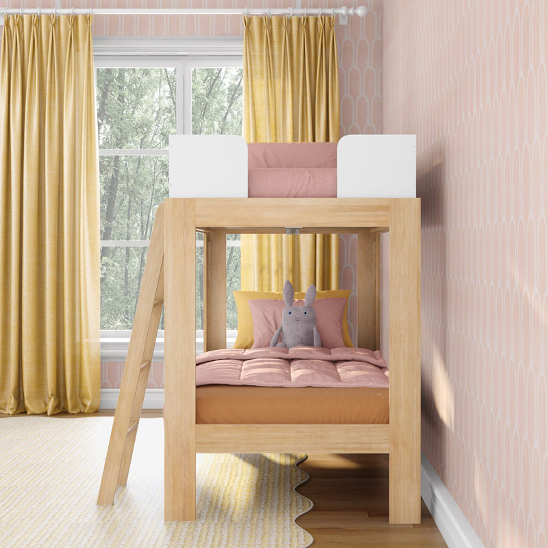 Mid-Century Modern Twin Over Twin Bunk Bed