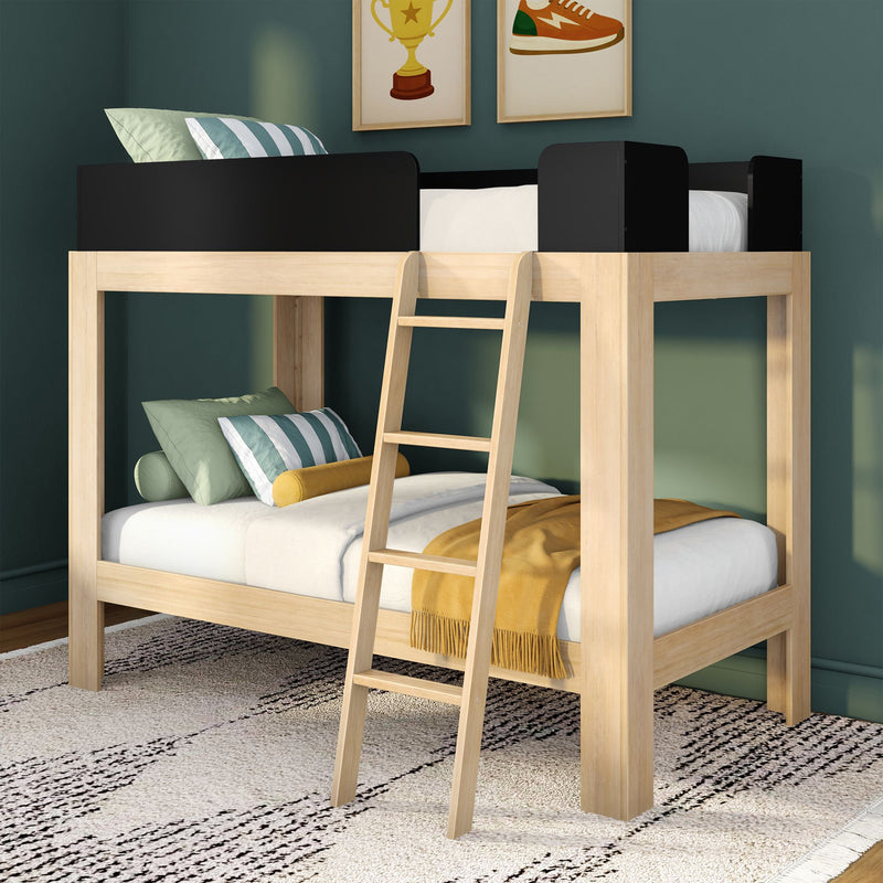 Mid-Century Modern Twin Over Twin Bunk Bed